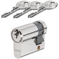Demi-cylindre de sécurité Abus E50 à 5 goupilles pour serrure à profil européen - 3 clés - 30 x 10 mm