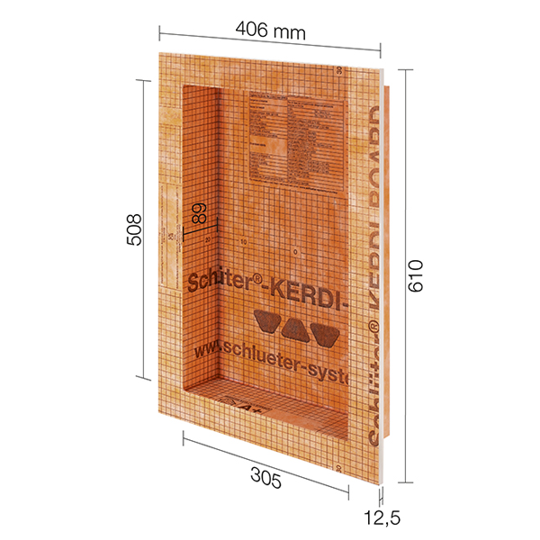 Niche murale à encastrer - Kerdi-Board-N - Largeur 305 MM - Hauteur 508,00 MM - Profondeur 89,0 MM