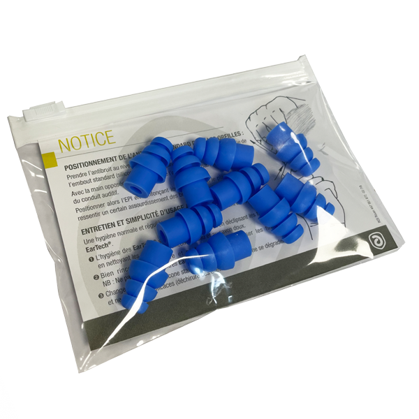 Embouts à ailettes de rechange pour protection auditive EarTech Access - Small Bleu - sachet de 5 paires