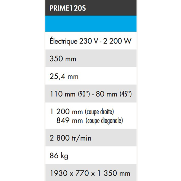 Scie sur table coupe carreaux XXL - PRIME120S - 230V 2,2 kW - Disque diamant Ø 350 mm