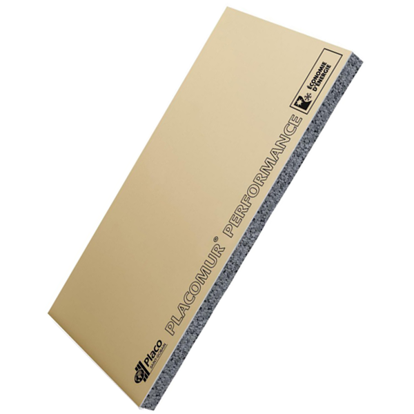 Doublage isolant standard Placomur Performance BA13+100 MM - R = 3,15 m².K/W - 2,60 M x 1,20 M