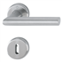 Ensemble sur rosace clé en L Utrecht Hoppe Inox finition mat pour porte de 38 - 42 mm