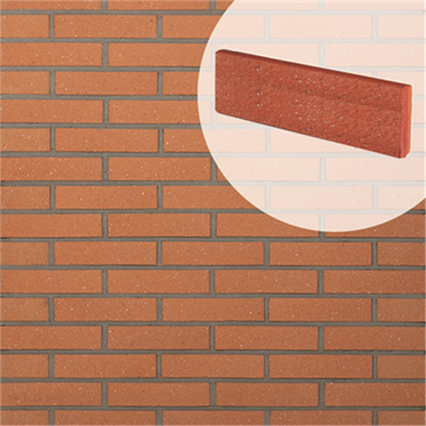 Plaquette de parement mural en terre cuite aspect sablé - Terreal - 220x50x14 mm - Rouge