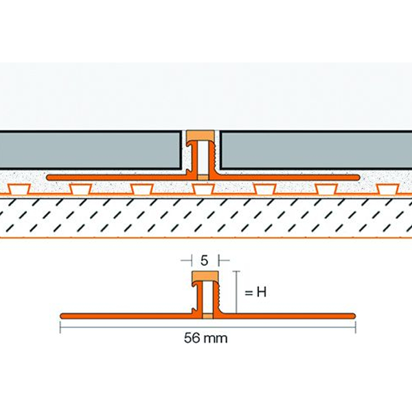 Joint de fractionnement pour carrelage DILEX-BWS Schlüter - hauteur 12,5 MM - longueur 2,50 M - Gris