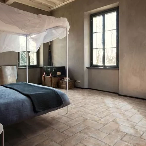 Carrelage sol intérieur effet "terre cuite" Cottoantico - Greige - 60 cm x 30 cm - ép.9 mm