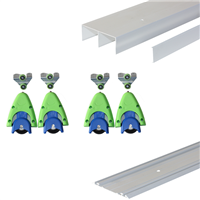 Ensemble pour porte coulissante Mantion 72/200A - laqué blanc - longueur 2 m