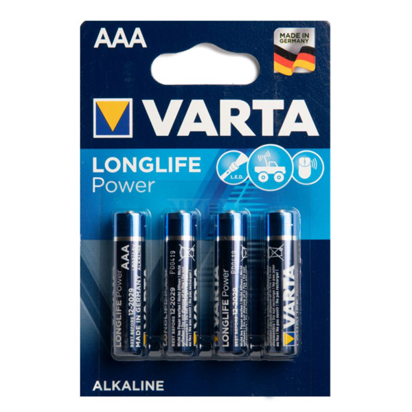 Pile électronique Alcaline - LR03  Varta - High Energy AAA - Longue durée - Lot de 4