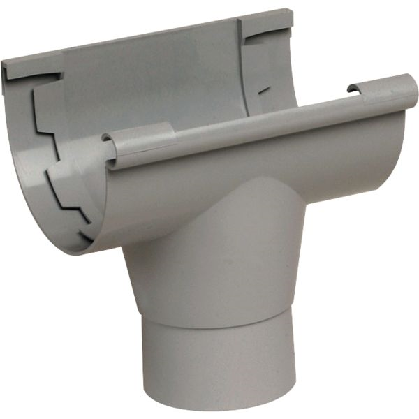 Naissance centrale à coller Nicoll NAC25 pour gouttière LG25 - Techtan - tube de descente de 80 mm - gris