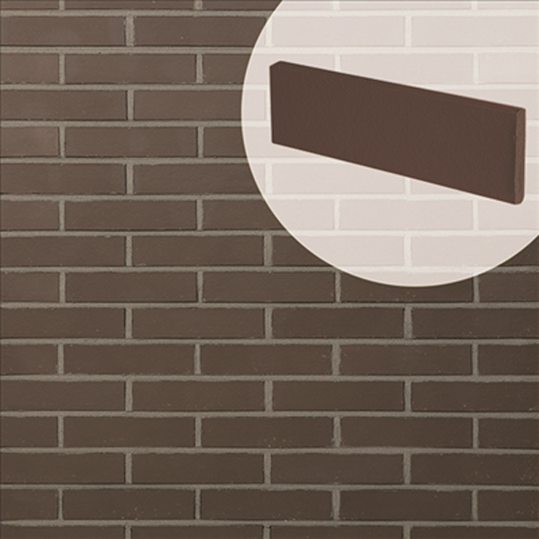 Plaquette de parement mural en terre cuite lisse Terreal Brun - 22 CM x 5 CM - épaisseur 14 MM