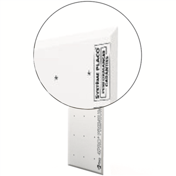 Plaque de plâtre incombustible - 4PRO PREMIUM BA13 Placo - Spéciale Plafond 4 bords amincis - 2,50 M x 1,20 M - ép. 13,0 MM