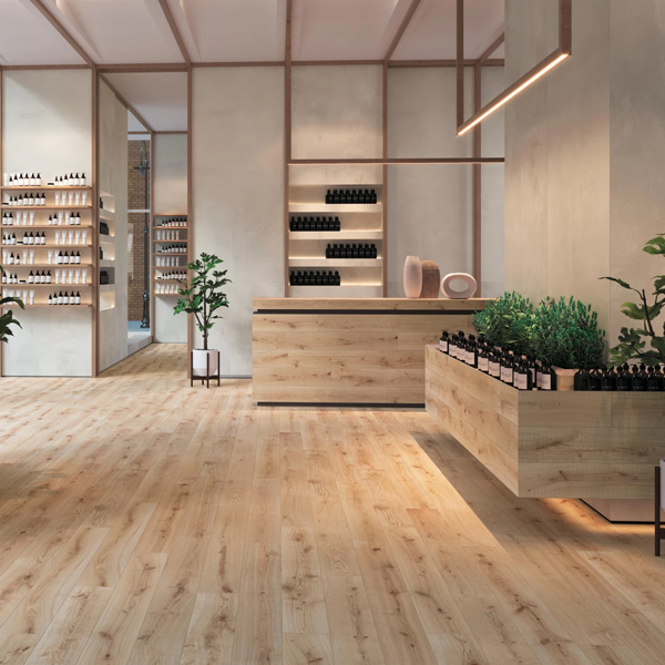 Carrelage intérieur en grès cérame rectifié effet bois Exence - 120,0 CM x 20,0 CM - ép. 9,00 MM - Vanilla