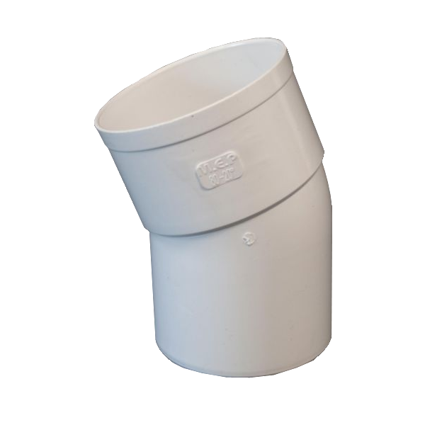 Coude mâle-femelle à 20° MEP 820C pour tuyau de descente de gouttière de diamètre 80 mm - PVC Blanc