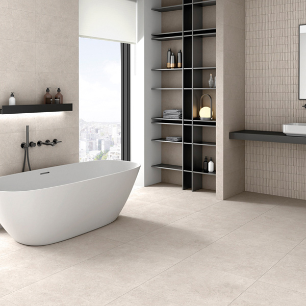 Carrelage intérieur effet béton ciré en grès cérame émaillé - Faro Edilis - 45,0 CM x 45,0 CM - ép.8,50 MM - Light