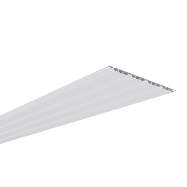 Lambris PVC de sous toiture Blanc - 4 frises alvéolaires - 250 MM x 10,00 MM - Long. 5,00 M
