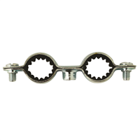 Collier isophonique double - Fixation tuyauterie - acier zingué blanc - M7 x 150 - Ø20 mm - Boîte de 50