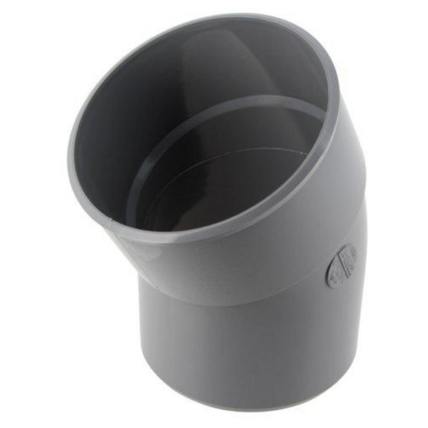 Coude d'évacuation à 30° Mâle/Femelle - PVC gris - diamètre 125 mm - Nicoll
