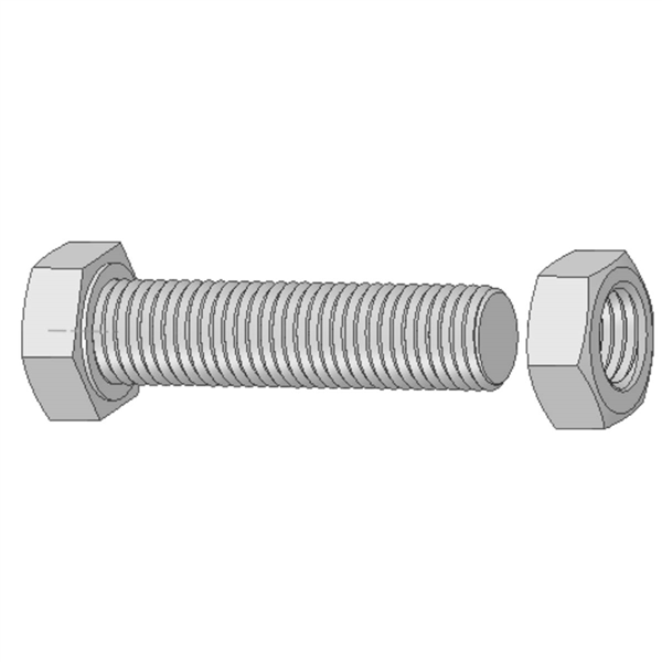 BOULON H ZINGUE 8.8 ENTIEREMENT FILETE 16X80