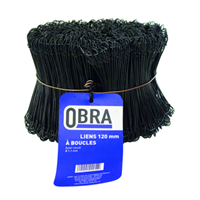 Lien à boucles en acier recuit - Obra - Longueur 120 mm - Diamètre Ø 1,1 mm - Botte de 5000