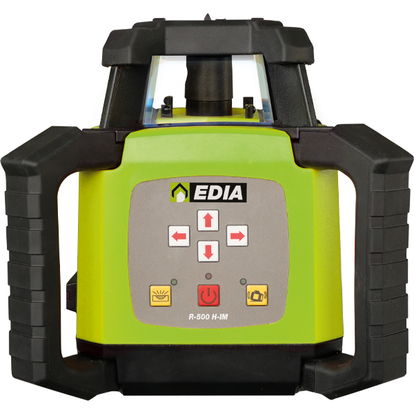 Laser rotatif horizontal à faisceau rouge avec inclinaison manuelle sur 2 axes - Edia R-500 H-IM - IP54 - portée 500 m