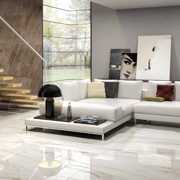 Carrelage intérieur effet marbre - Transalp - 120x120 cm