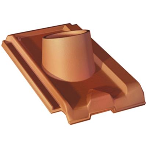 Tuile à douille Losangée Héritage en terre cuite - BMI Monier - Diamètre 120 mm - Rouge