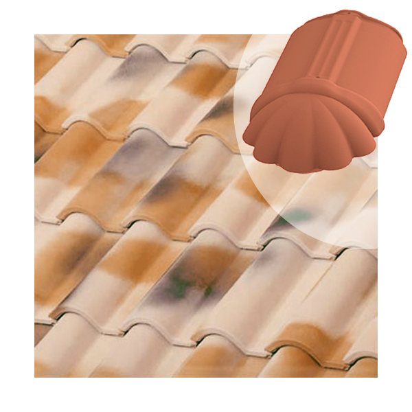 About d'arêtier circulaire Tejas Boja - tuile mécanique et canal - coloris Nature Vilavella - 430 MM x 200 MM