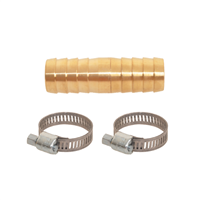 Raccord jonction droit cannelé avec 2 colliers de serrage - Fitt - Diamètre 19 mm - Laiton