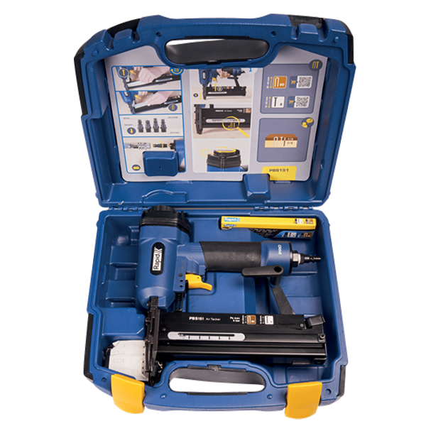 Agrafeuse cloueuse pneumatique - Pro PBS 151 Rapid - en coffret avec 200 agrafes et 200 clous