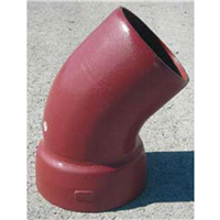 COUDE FONTE ASSAINISSEMENT EMBOITEMENT COMPLET, 1/8, MALE-FEMELLE, DN 150