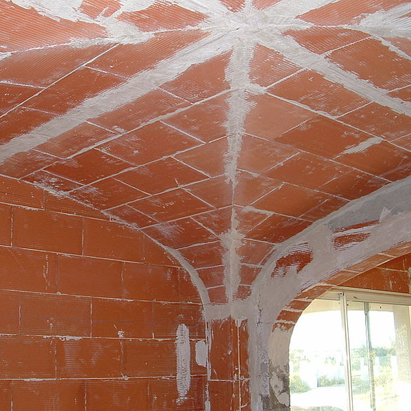 Brique de plafond en terre cuite Terreal Bardeau PLF11 - plafonnette mâle-femelle - 400 MM x 200 MM x 25 MM