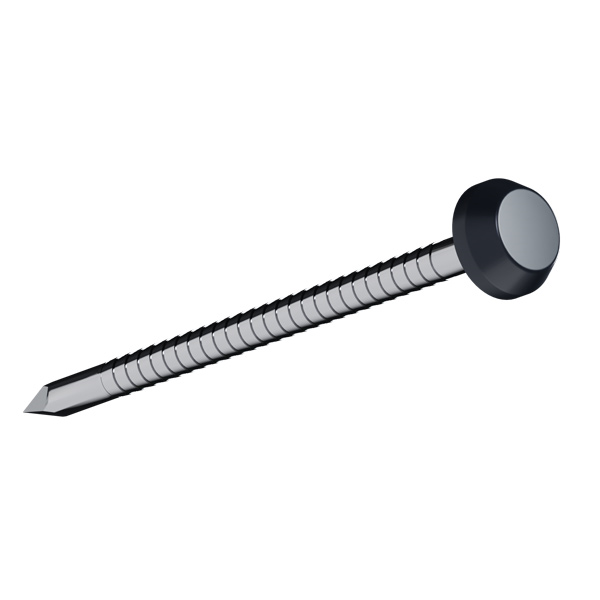 Pointe inox tête PVC Anthracite pour fixation planche de rive Rivecel 16 et 20 mm - RCT5 - Longueur 50 mm - Boîte de 100