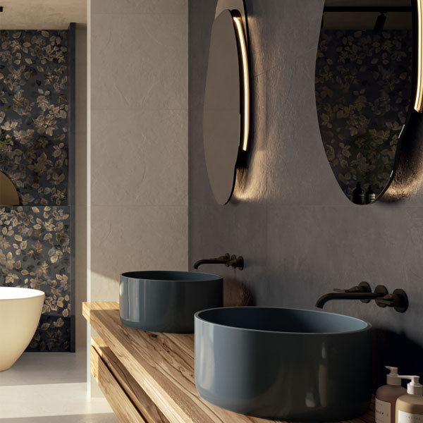 Carrelage effet pierre pour sols et murs en grès cérame - Natural Resine - 60 x 120 cm - ép. 9 mm - Panna