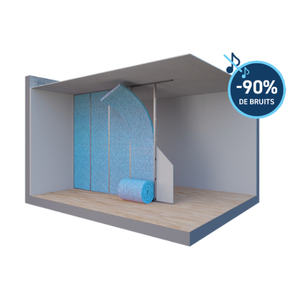 Rouleau d'isolant acoustique mural Par Son 43 dB en fibres textiles recyclées - 270 x 60 cm - R 1,07 m2.K/W - ép. 45 mm