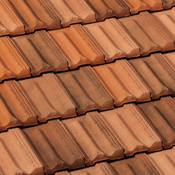 Tuile Marseille Héritage en terre cuite - BMI Monier - grand moule à faible relief - 43,3 x 26 cm - Valmagne cuivre