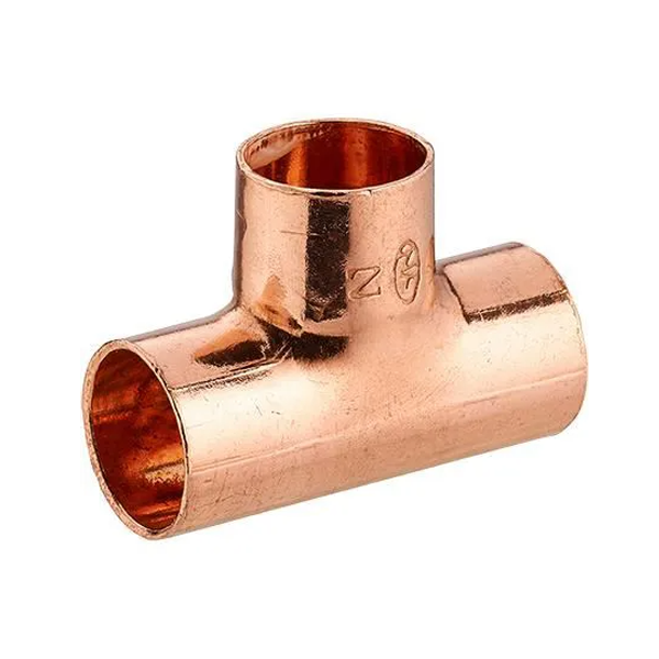 Raccord té femelle égal 90° pour tube en cuivre - Diamètre 10 mm - À souder - Cuivre