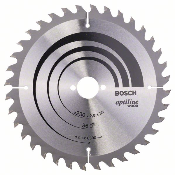 Lame scie circulaire Bosch Optiline Wood ⌀ 230 mm 30 mm 36 dents 2,8 mm