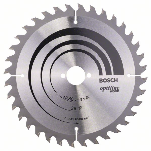 Lame scie circulaire Bosch Optiline Wood tout bois ⌀ 230 mm alésage 30 mm 36 dents 2,8 mm
