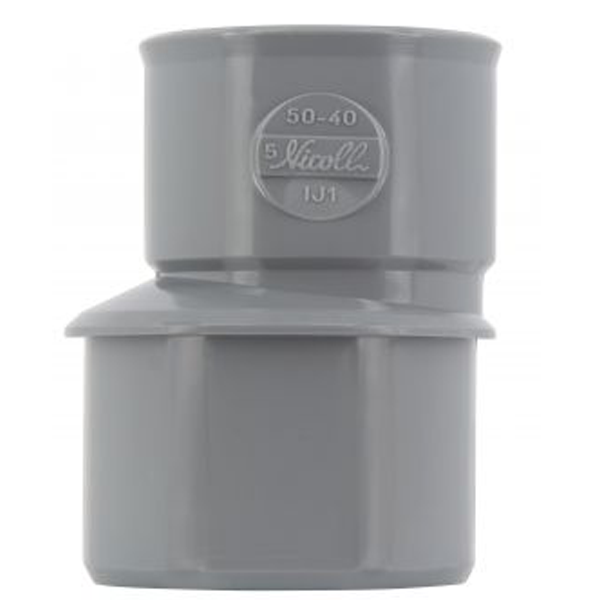 Réduction extérieure excentrée PVC pour évacuation d'eau - mâle/femelle - Ø 50/40 mm