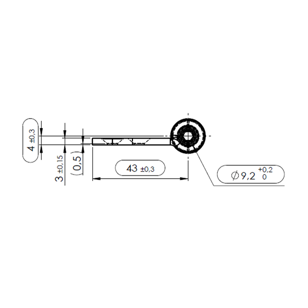 Paumelle lame mâle en L pour huisserie bois BCP NF Droite