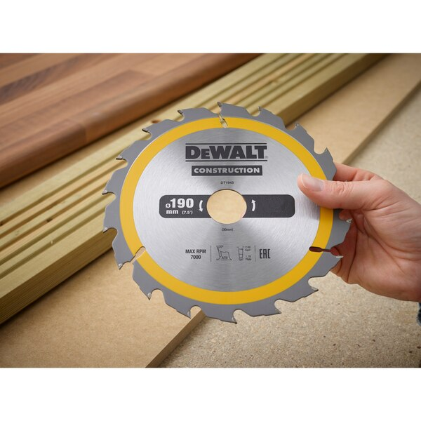 Lame scie circulaire bois de construction Dewalt DT1945-QZ Ø 190 mm alésage 30 mm 40 dents