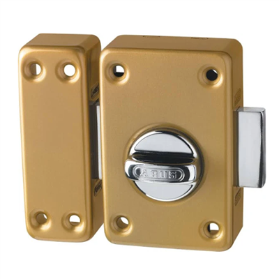 Verrou de porte à bouton avec cylindre 45 mm - Additiv 136 Abus bronze - avec 3 clés