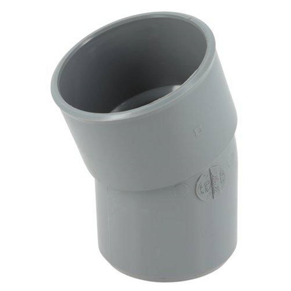Coude PVC à coller 20° Mâle/Femelle Diamètre 63 mm couleur gris