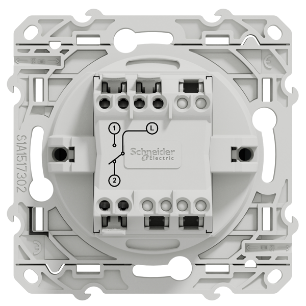 Interrupteur va-et-vient simple Schneider Odace - avec support de fixation à visser - anthracite - 10A 250V