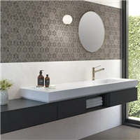 Carrelage intérieur grès cérame rectifié effet pierre Décor Stars Cement Stone - 60,0 cm x 30,0 cm ép. 9,00 mm - Dark grey