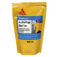 Hydrofuge de masse liquide bétons et mortiers - SikaCem Hydrofuge Liquide - Dosette 500ml