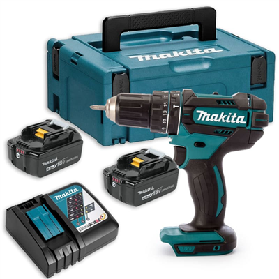 Perceuse visseuse à percussion - Makita DHP482RMJ - 18 V Li-Ion 4 Ah - Ø 13 mm - 2 batteries et chargeur