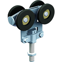 Monture fixation sur chant 4 galets nylon et fibre de verre pour rail 62x55 - Lot de 2