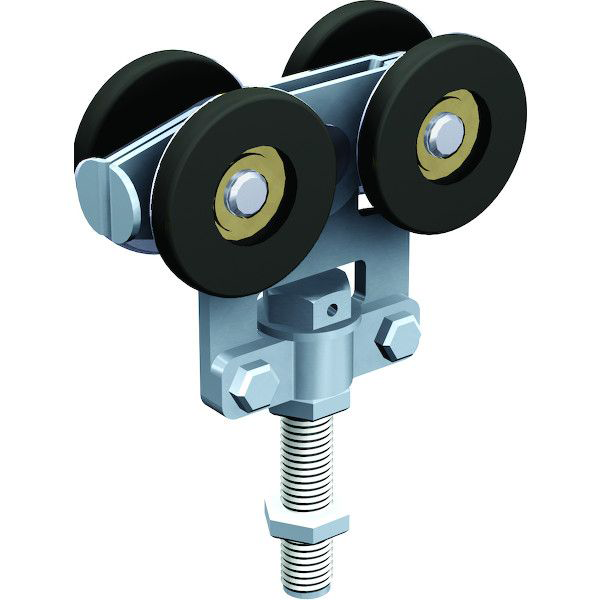 Monture fixation sur chant 4 galets nylon et fibre de verre pour rail 62x55 - Lot de 2