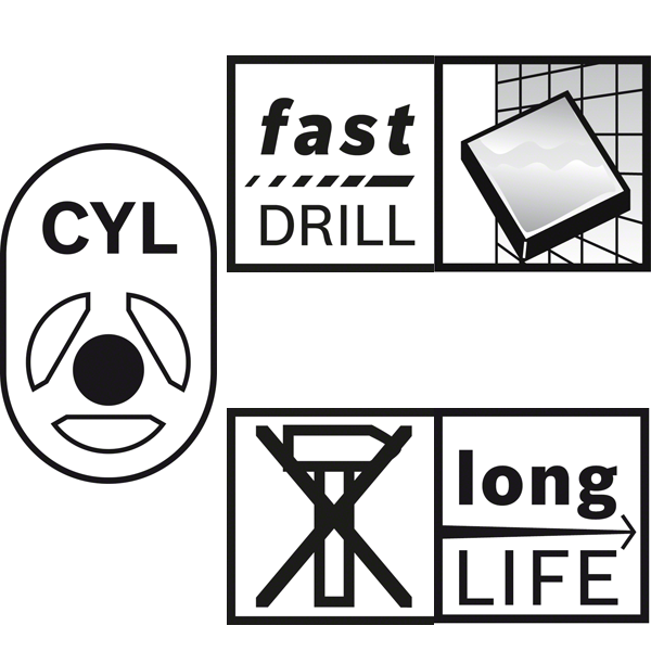 Foret carrelage tendre Bosch Cyl-9 Ceramic en coffret de 5 forets