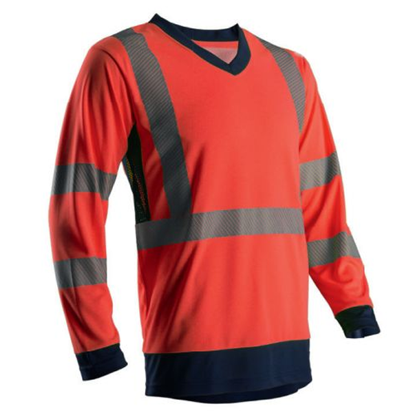 T-shirt haute visibilité Coverguard Suno rouge et bleu marine taille M